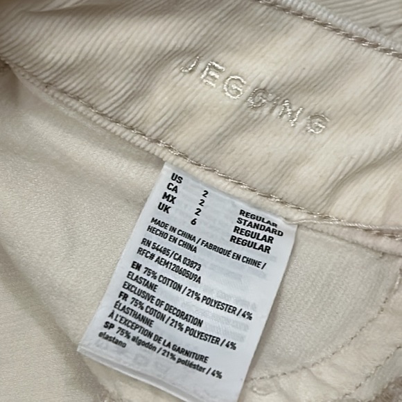 American Eagle Outfitters Jeans Women’s Size 2 Reg Off white Jeggings Stretch - Picture 12 of 14